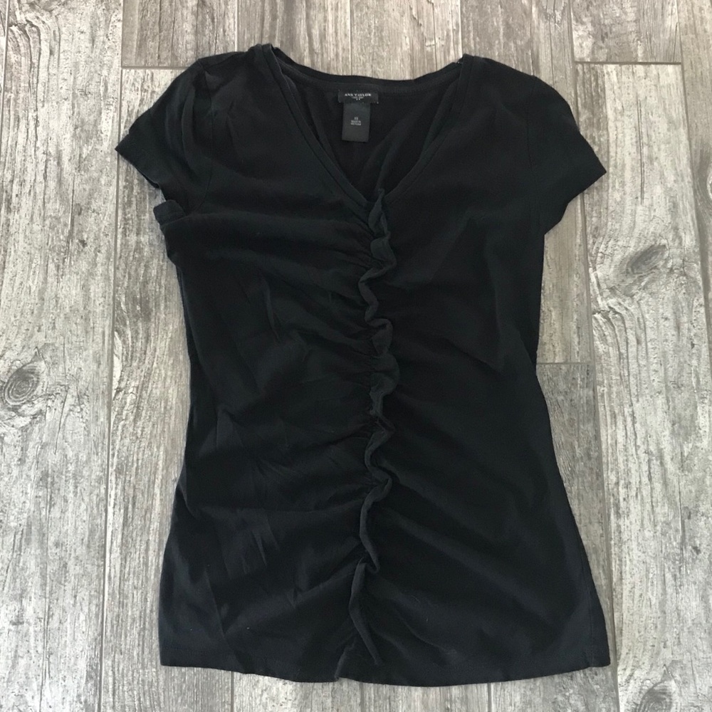 Ann Taylor Black Short Sleeve Shirt